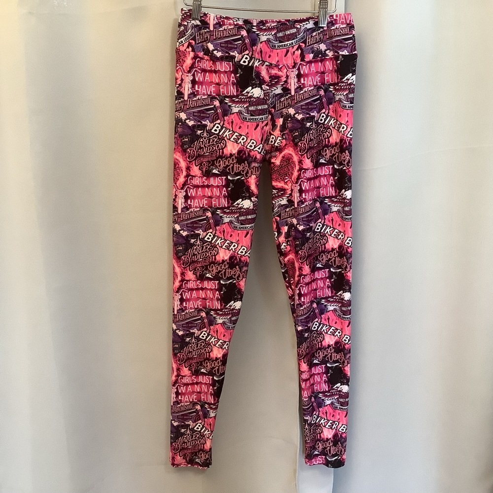 Luv21 Leggings Women’s Regular Size 2-10 Yoga High Waisted Biker Babe Pattern